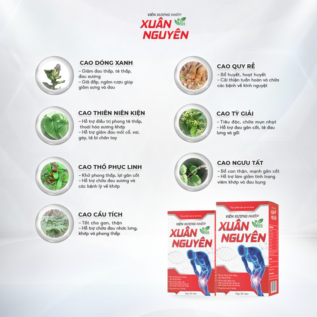 Thành phần trong Viên Xương Khớp Xuân Nguyên